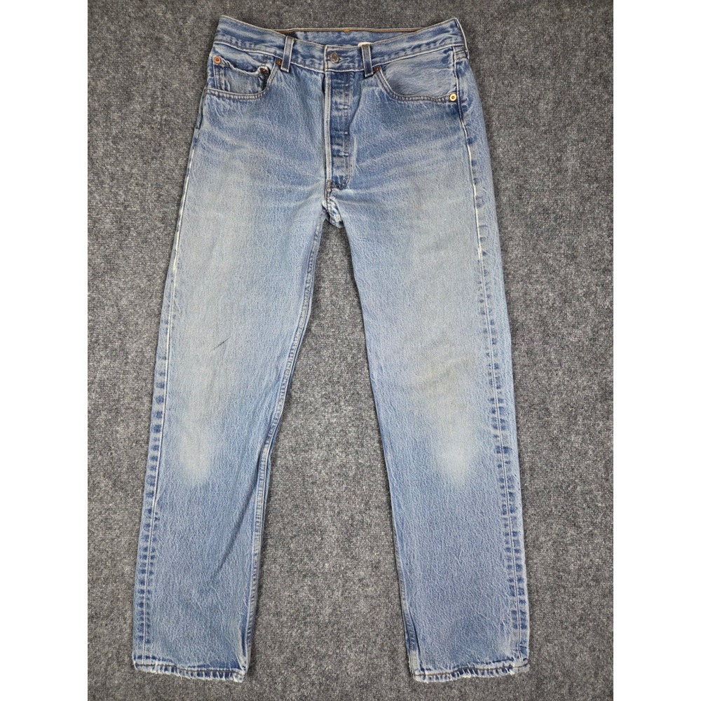 Vintage Levis 501xx Jeans Mens 33x36 Blue Straight Leg Button Fly Light Wash Y2K
